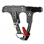 Strict Leather Premium Locking Leather Anal Plug Harness