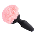 Remote Control Vibrating Pink Bunny Tail Anal Plug