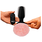 Remote Control Vibrating Pink Bunny Tail Anal Plug
