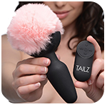 Remote Control Vibrating Pink Bunny Tail Anal Plug