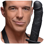 The Large Realistic 10X Silicone Vibrator with Handle