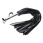 Leather Flogger with Stainless Steel Handle