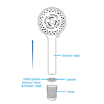 Shower Head with Silicone Enema Nozzle
