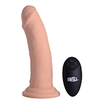 7X Inflatable and Vibrating Remote Control Silicone Dildo - 7"