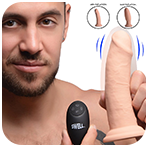 7X Inflatable and Vibrating Remote Control Silicone Dildo - 7"