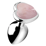 Authentic Rose Quartz Gemstone Heart Anal Plug