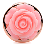 Rose Gold Anal Plug with Pink Flower