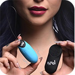 28X Nubbed Silicone Vibrating Egg - Blue