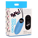 28X Nubbed Silicone Vibrating Egg - Blue