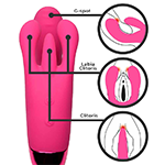 10X Triple Rabbit Silicone Vibrator - Pink