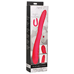 7X Double Down Silicone Double Dildo with Remote - Pink