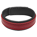Velcro Leather Cock Ring - Red