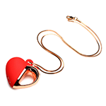 10X Vibrating Silicone Heart Necklace