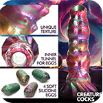 Larva Silicone Ovipositor Dildo with Eggs