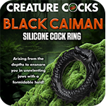 Black Caiman Silicone Cock Ring