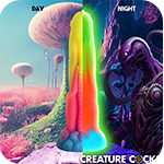 Tenta-Glow Glow-In-The-Dark Silicone Dildo