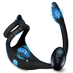 Vibrating Silicone Cock Ring and Anal Stimulator