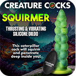 Squirmer Thrusting and Vibrating Silicone Dildo