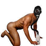 Dark Inhaler Gas Mask with Bottle