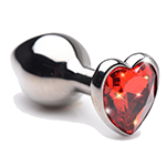 Ruby Red Heart Steel Butt Plug