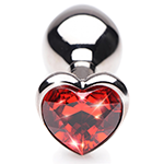 Ruby Red Heart Steel Butt Plug