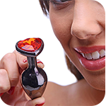 Ruby Red Heart Steel Butt Plug