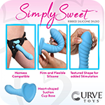 Ribbed Silicone Blue Dildo