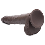 Thrusting and Vibrating 8 Inch Dildo - Dark