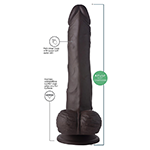 Thrusting and Vibrating 8 Inch Dildo - Dark
