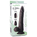 Thrusting and Vibrating 8 Inch Dildo - Dark