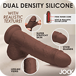 Real Skin Silicone Dildo with Balls 10 Inch - Dark