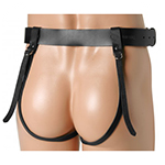 Double Penetration Premium Leather Dildo Harness for Men